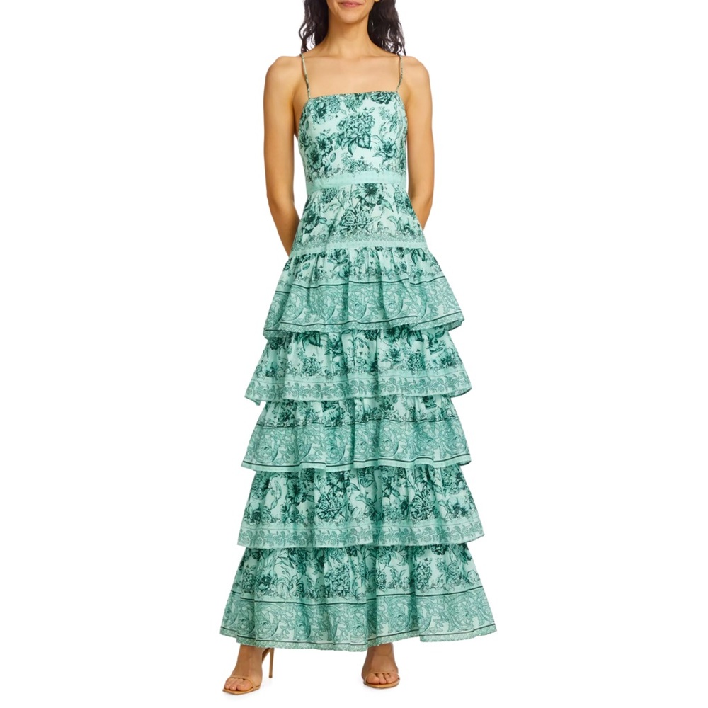 NWT Alice + Olivia Valencia Floral Cotton Maxi Dress